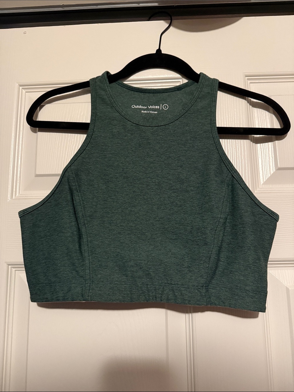 Outdoor Voices Deep Green High-Neck Cropped Tank